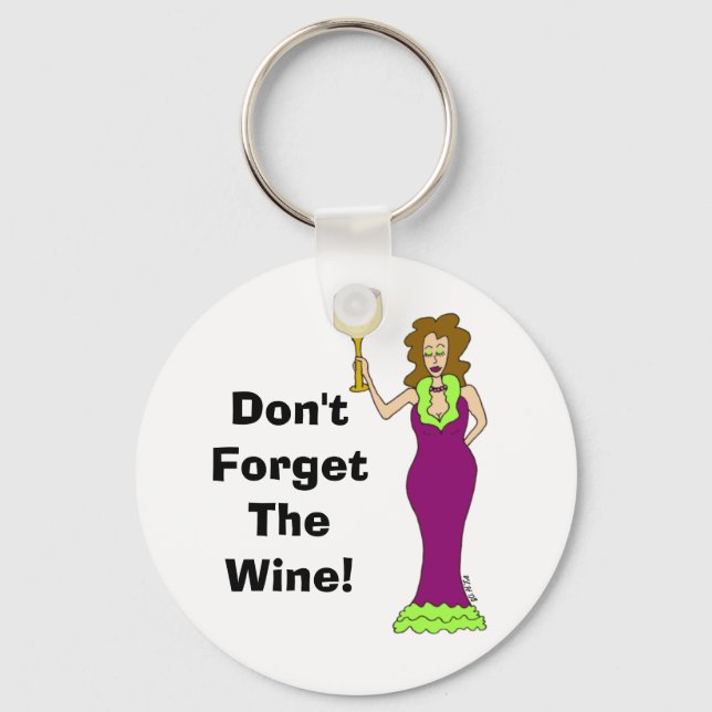Porte-clés Vin Diva "N'oubliez pas le vin" (Recto)
