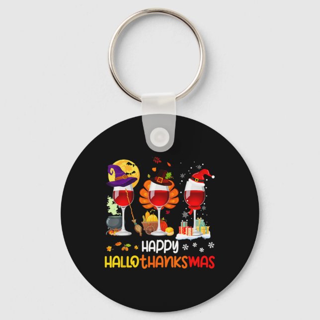 Porte-clés Vin Halloween Thanksgiving Noël Joyeux Hallot (Recto)