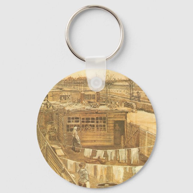 Porte-clés Vincent van Gogh - Chantier de charpentier et buan (Recto)