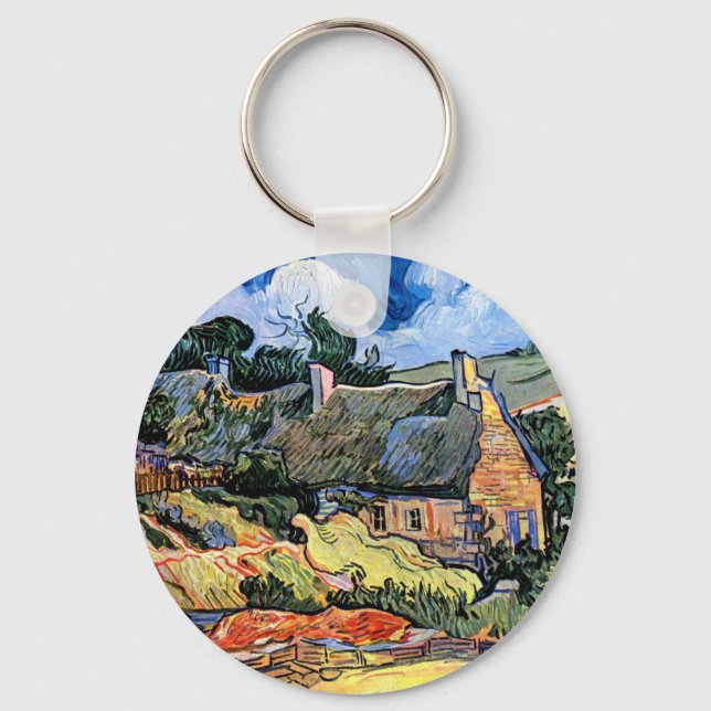 Porte-clés Vincent Van Gogh - Chaumières à Cordeville (Recto)