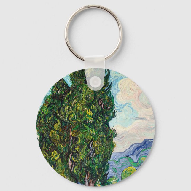 Porte-clés Vincent Van Gogh Cypresses Fine Art (Recto)