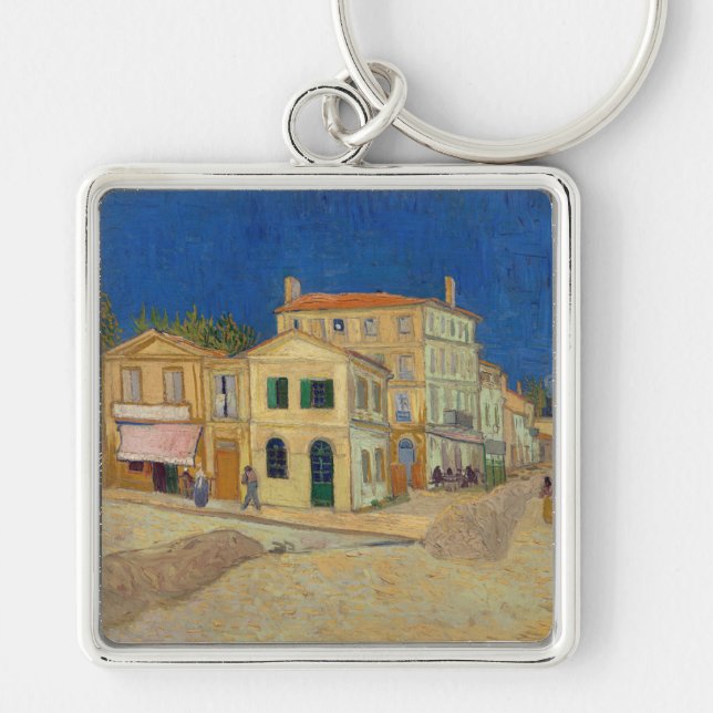 Porte-clés Vincent van Gogh - La Maison Jaune / La Rue (Devant)