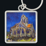 Porte-clés Vincent van Gogh - L'église d'Auvers<br><div class="desc">L'église d'Auvers / l'Eglise à Auvers-sur-oise par Vincent Van Gogh en 1890</div>