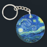 Porte-clés vincent van gogh nuit étoilée<br><div class="desc">La célèbre peinture de Van Gogh, "La Nuit étoilée". Peinte lors de son séjour à l'asile de Saint-Rémy dans les années 1880, Van Gogh a représenté les collines ondoyantes et les cyprès qu'il voyait de sa fenêtre. Amélioré numériquement par PixDezines. Copyright © 2008-2016 PixDezines.com™ et PixDezines™ sur zazzle.com. Tous droits...</div>