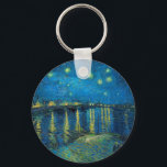Porte-clés Vincent Van Gogh Starry Night Over the Rhone<br><div class="desc">Le chef-d'oeuvre Van Gogh Starry Night - Un tableau de Vincent Van Gogh,  Starry Night Over the Rhone,  montre une nuit remplie d'étoiles,  et un pont. Peint à Arles France la nuit,  peint en 1888.</div>