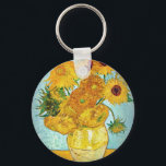 Porte-clés Vincent van Gogh - Vase avec 12 tournesols<br><div class="desc">Vincent van Gogh - Vase avec 12 tournesols,  Huile sur toile 1888 par Vincent van Gogh (1853-1890).</div>
