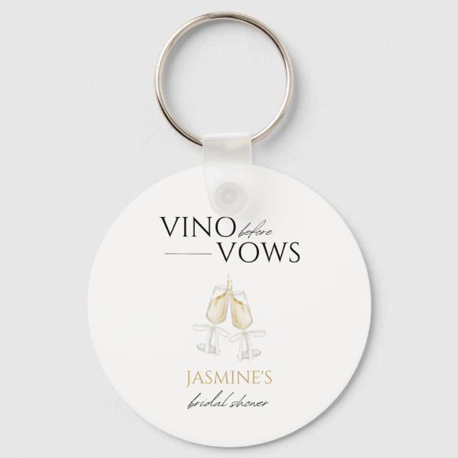 Porte-clés Vino avant Vœux Faveur de Fleurs Blanches pour Mar (Recto)