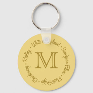 Porte-clés Vins blancs monogramme personnalisé porte - clés