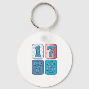 Porte-clés Vintage 1776 Patchwork Patriotique