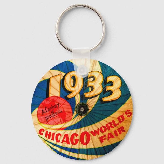 Porte-clés Vintage 1933 World's Fair Century Progress Ad Art (Recto)