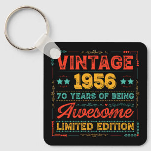 Porte-clés Vintage 1956 Fabriqué en 1956 70e Anniversaire 70