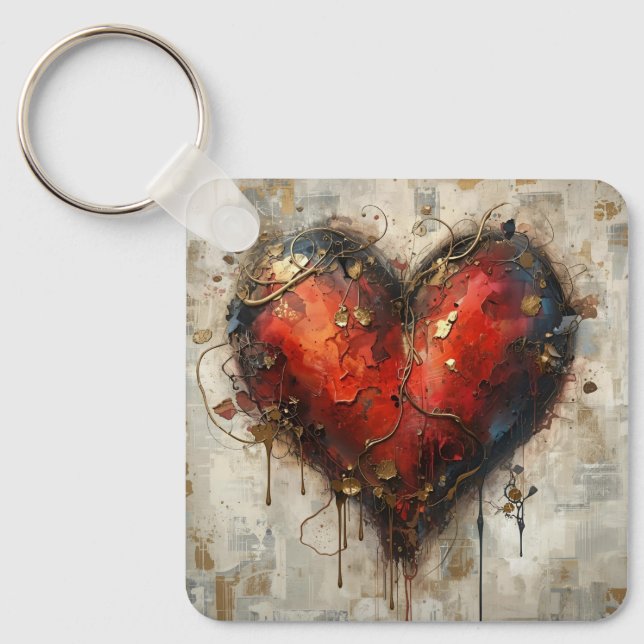 Porte-clés Vintage Abstract Hearts - Keychain  (Recto)