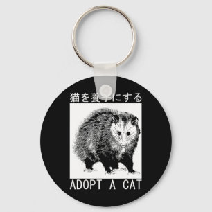 Porte-clés Vintage Adopter Un Chat Possum Japonais Opossum