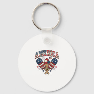 Porte-clés Vintage America Ice Cream Patriotic Shirt Design_1