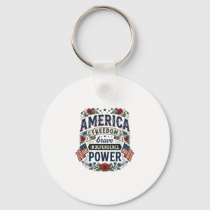 Porte-clés Vintage America Liberté Design de T-shirt Patrioti