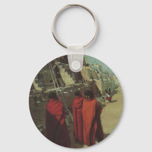 Porte-clés Vintage amérindien, Hopi Pueblo par Louis Akin