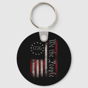 Porte-clés Vintage Ancien Drapeau Américain Patriotique 1776