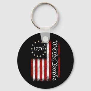 Porte-clés Vintage Ancien Drapeau Américain Patriotique 1776