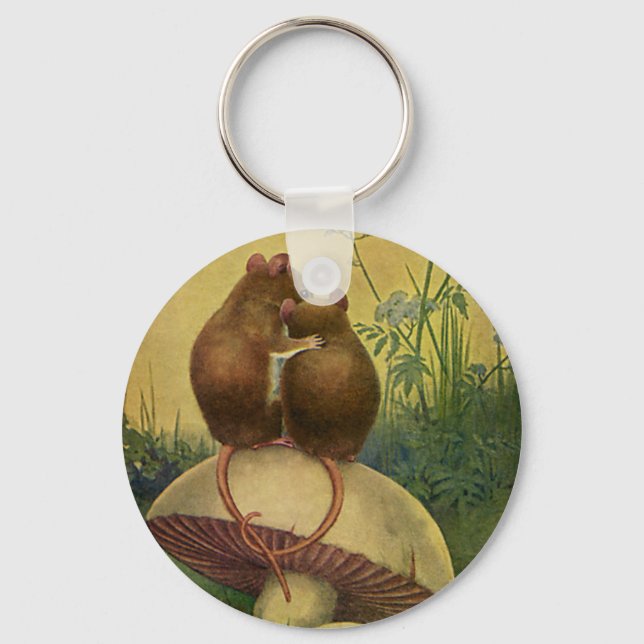 Porte-clés Vintage Animaux, Amour et Romance (Recto)