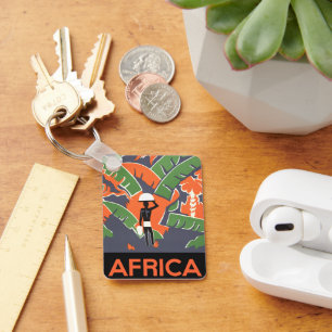 Porte-clés Vintage Art Deco Travel, Native in African Jungle
