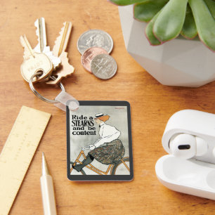 Porte-clés Vintage Art Nouveau, Vélo Sterns Bicycles Bikes