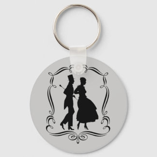 Porte-clés Vintage Art Silhouette Élégant Homme Femme Porte -