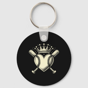Porte-clés Vintage baseball Heart Crown Baseball Premium