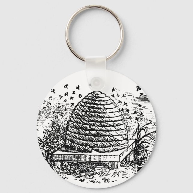 Porte-clés Vintage Beehive Honey Bees Beekeeping (Recto)