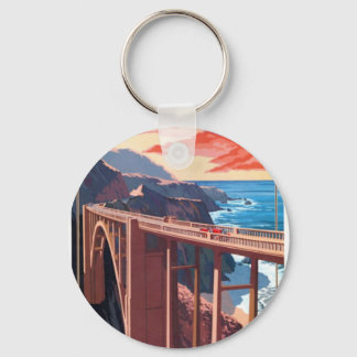 Porte-clés Vintage Big Sur Bixby Bridge USA Tourisme