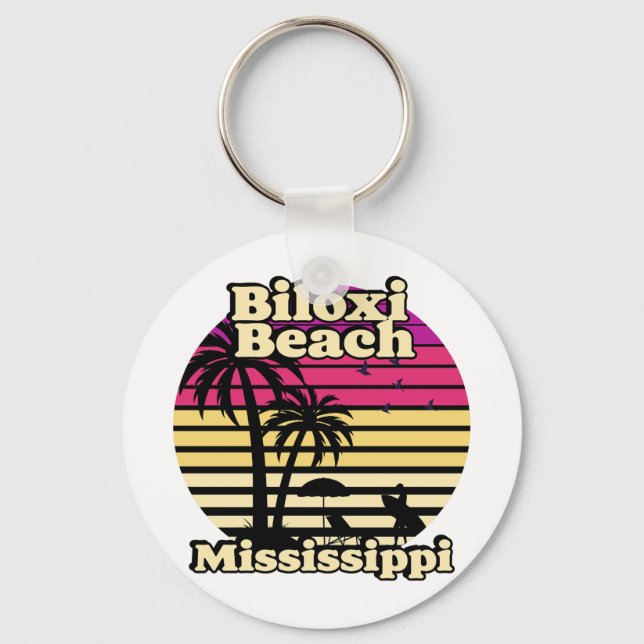 Porte-clés Vintage Biloxi Beach Mississippi (Recto)