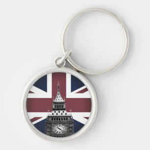 Porte-clés Vintage British Flag & Big Ben, Londres, Royaume-U