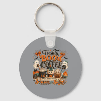 Porte-clés Vintage Café Fraîchement Infusé Halloween Fantôme
