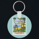 Porte-clés Vintage Cannes Côte d'azur<br><div class="desc">Cannes Côte d'azur France Art Vintage voyage Notre collection d'affiches et d'estampes de voyage d'époque illustre les paysages luxuriants de l'Europe, les paysages exotiques du Maroc, les hôtels élégants et les complexes de luxe du monde entier, de Monte Carlo à Pasadena et Bangkok. Visitez les destinations nostalgiques de vacances et...</div>