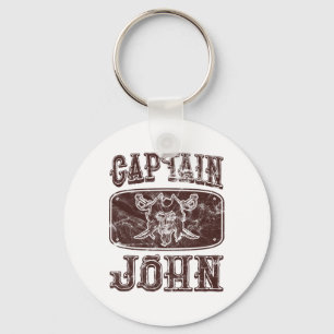 Porte-clés Vintage Capitaine John Pirate personnalisé Ponton