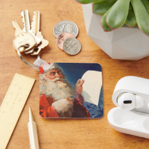 Porte-clés Vintage Christmas, Santa Claus Naughty Nice List