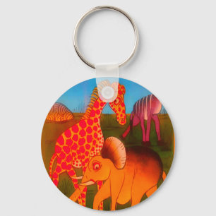 Porte-clés Vintage Coloré Africain couleurs d'animaux sauvage