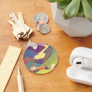 Porte-clés Vintage Family Vacation, Picnic in the Mountains