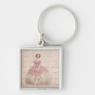 Porte-clés Vintage fille Ballerina dans un Tutu rose