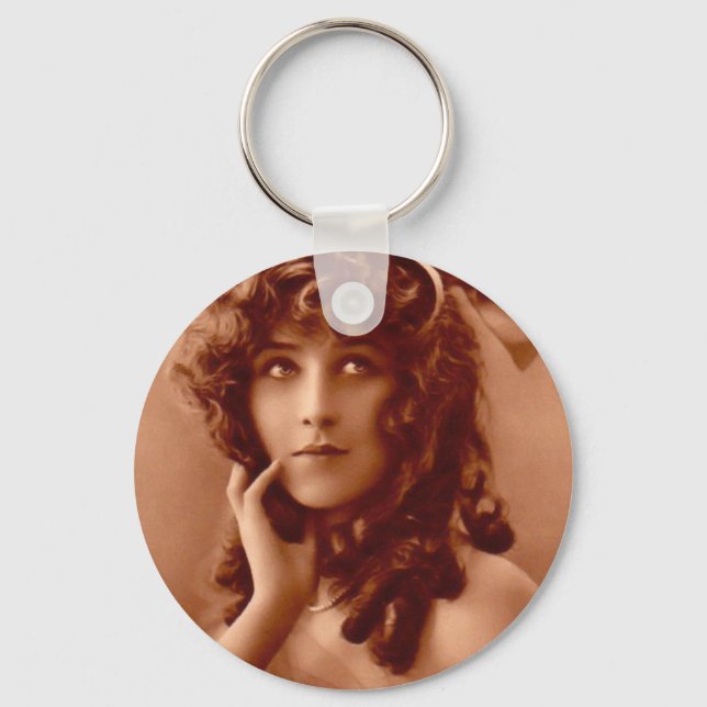Porte-clés Vintage fille édouardienne (Recto)
