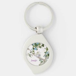 Porte-clés Vintage Floral style asiatique Pastel Coloris Nom