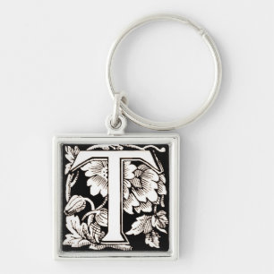 Porte-clés Vintage Floral 'T' - Porte - clé