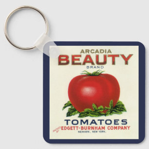 Porte-clés Vintage Fruit Crate Label, Arcadia Beauty Tomatoes