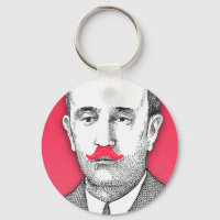 Vintage  Gentleman With Funny Pink Mustache