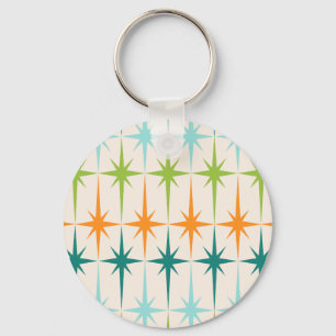 Porte-clés Vintage Geometric Starbursts Button Keychain