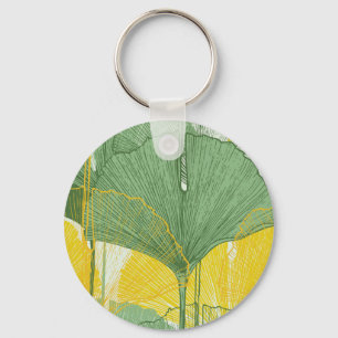 Porte-clés Vintage Ginkgo Biloba : Feuilles tropicaux