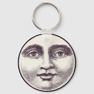 Porte-clés Vintage homme dans la pleine lune visage lune