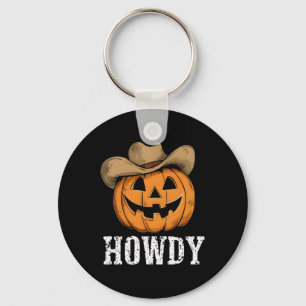 Porte-clés Vintage Howdy Citrouille Cowboy Western