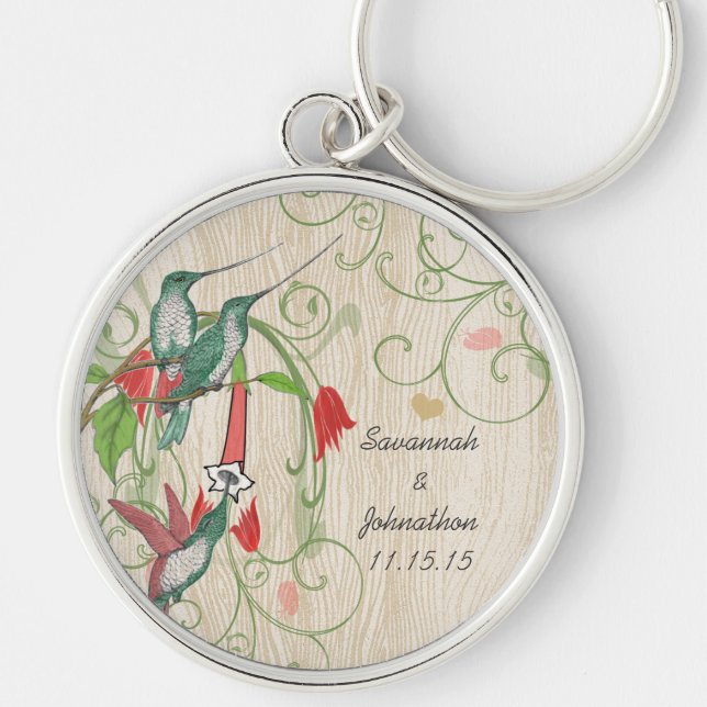 Porte-clés Vintage Hummingbirds Wedding Key Chain (Devant)