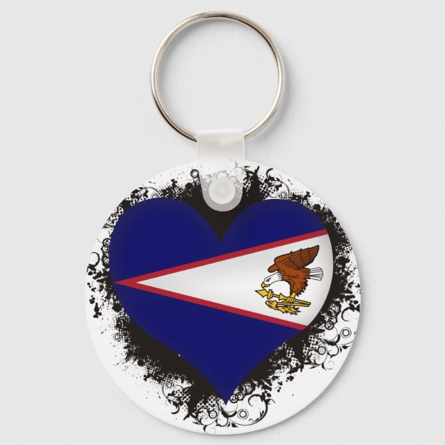 Porte-clés Vintage I Love American Samoa (Recto)