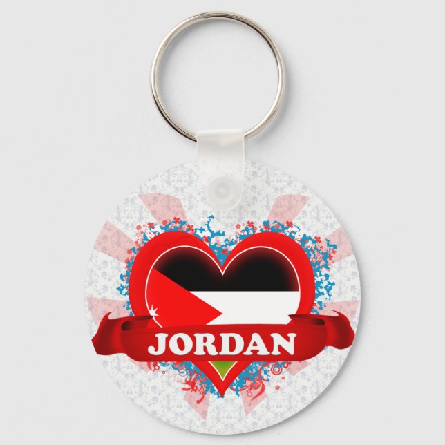 Porte-clés Vintage I Love Jordan (Recto)